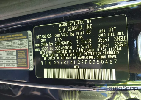 2023 Kia Sorento S from USA, damaged, VIN 5XYRL4LC2PG250467